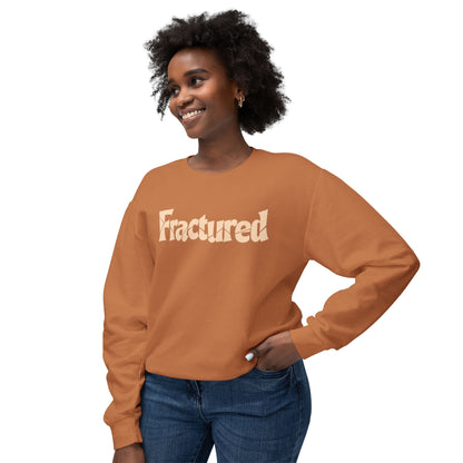 Fractured Graphic Sweatshirt — Pastel Peach Lightweight Crewneck
