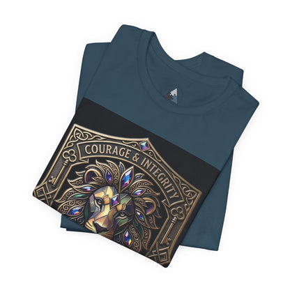 Courage & Integrity T-Shirt – Lion Crest Recovery Graphic Tee