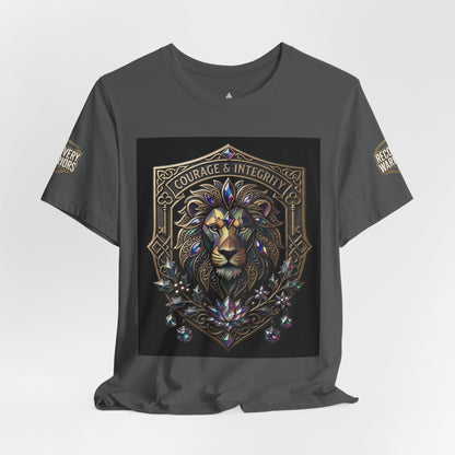 Courage & Integrity T-Shirt – Lion Crest Recovery Graphic Tee