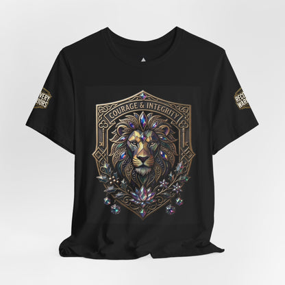 Courage & Integrity T-Shirt – Lion Crest Recovery Graphic Tee