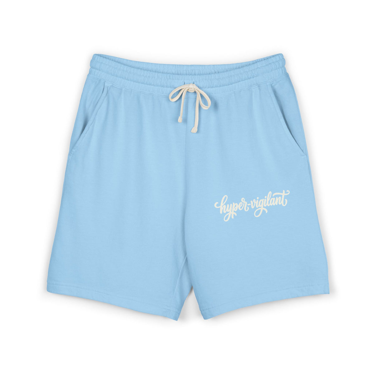 Lightweight Fleece Sweat Shorts — 'hyper-vigilant' Script Logo