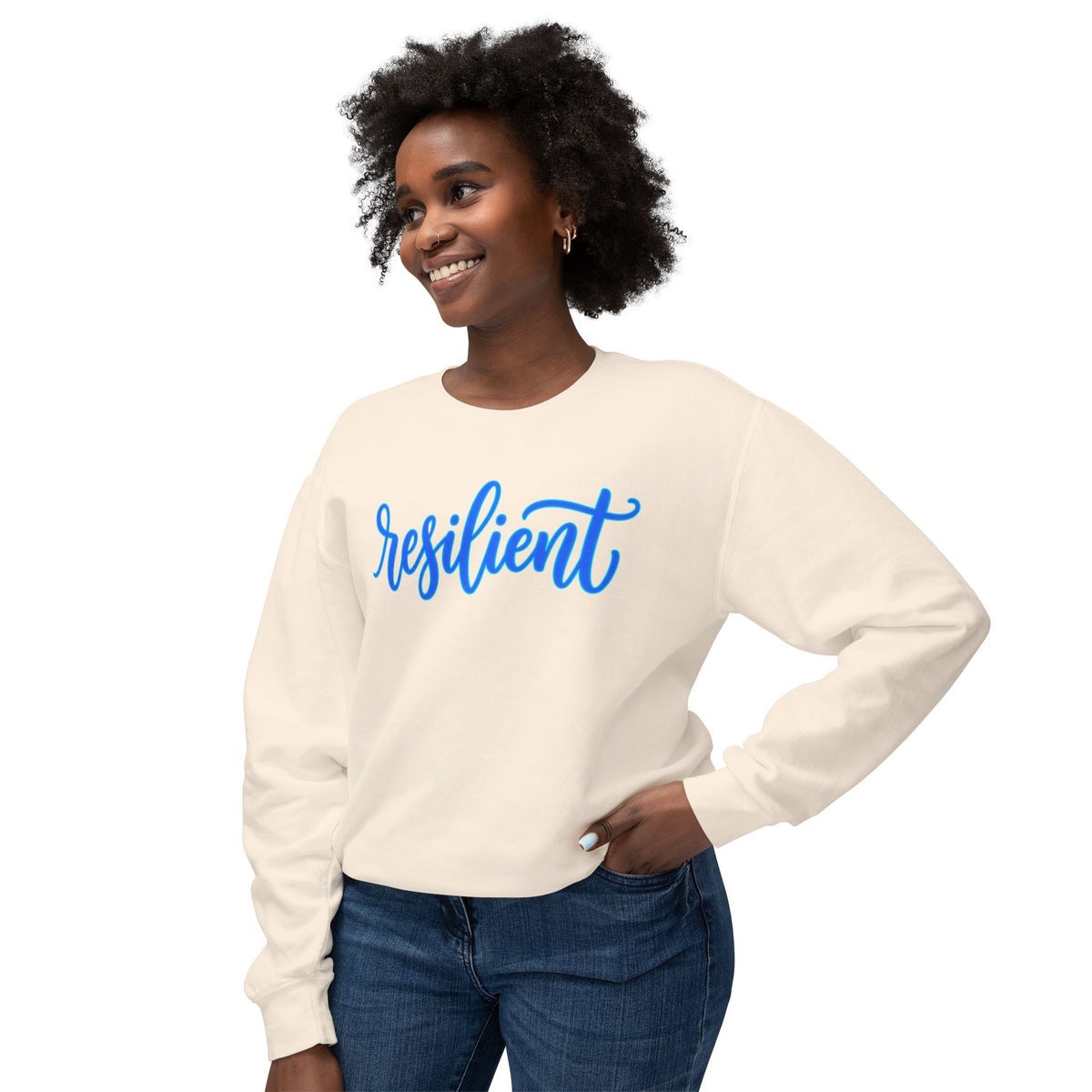 Resilient Script Sweatshirt — Inspirational Crewneck for Women & Men