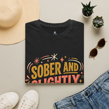 Sober and Slightly Feral T-Shirt — Funny Recovery Pride Tee