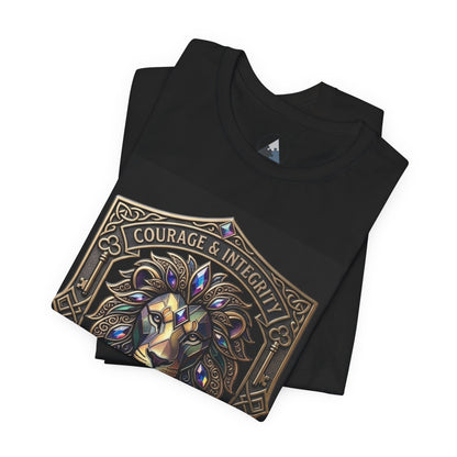 Courage & Integrity T-Shirt – Lion Crest Recovery Graphic Tee