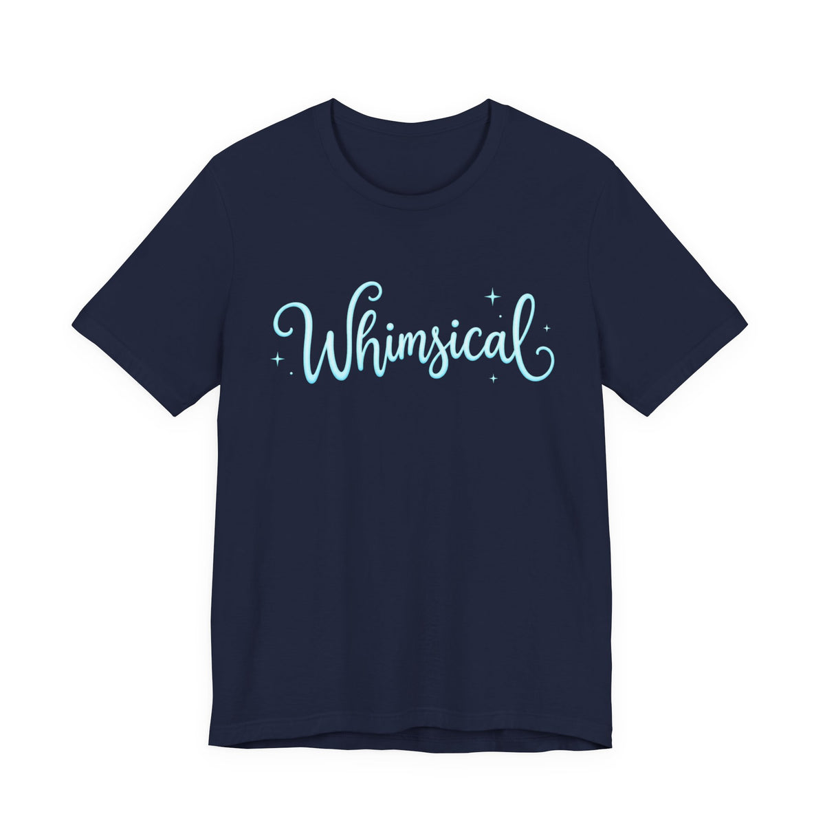 Whimsical Script Tee — Light Blue 'Whimsical' Graphic T-Shirt