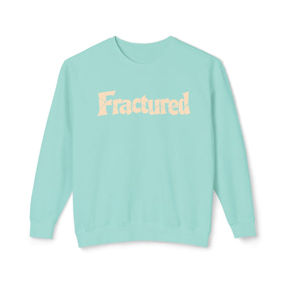 Fractured Graphic Sweatshirt — Pastel Peach Lightweight Crewneck