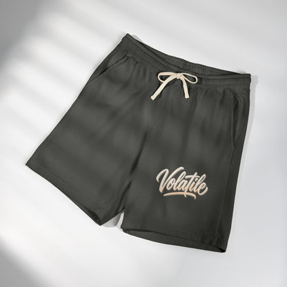 Sweat Shorts — "Volatile" Script Logo Lightweight Fleece Lounge Shorts