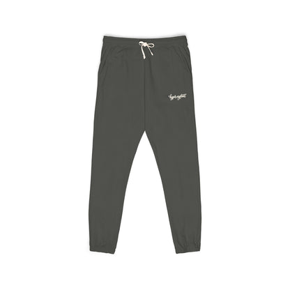 Garment-Dyed Fleece Sweatpants — Relaxed Joggers with 'hyper-vigilant' Script