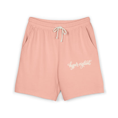 Lightweight Fleece Sweat Shorts — 'hyper-vigilant' Script Logo