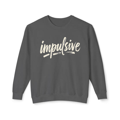 Impulsive Script Crewneck Sweatshirt — Peach Casual Graphic Sweatshirt