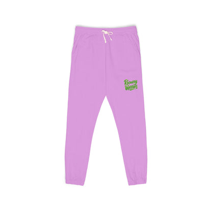 Fleece Sweatpants — Green Leaf Patch Joggers
