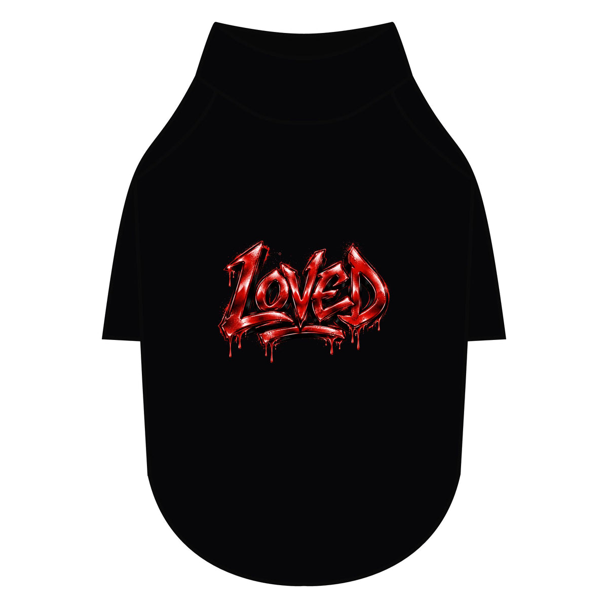 Loved Gothic Red Graphic Pet Raglan T-Shirt