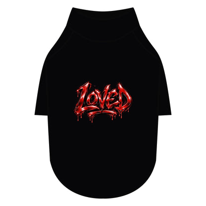 Loved Gothic Red Graphic Pet Raglan T-Shirt