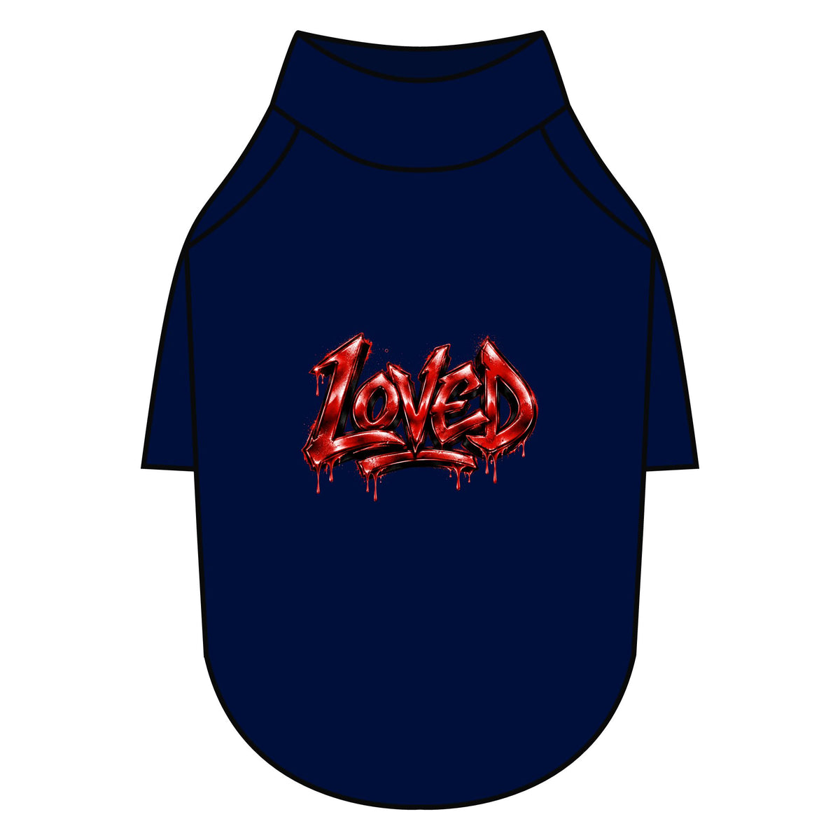 Loved Gothic Red Graphic Pet Raglan T-Shirt