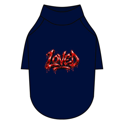 Loved Gothic Red Graphic Pet Raglan T-Shirt