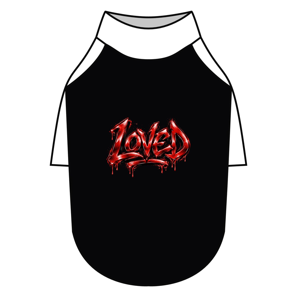 Loved Gothic Red Graphic Pet Raglan T-Shirt