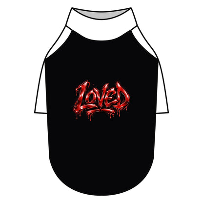 Loved Gothic Red Graphic Pet Raglan T-Shirt