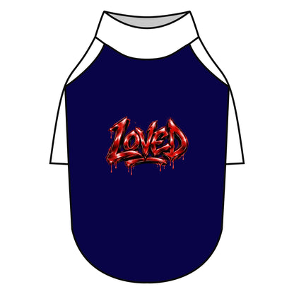 Loved Gothic Red Graphic Pet Raglan T-Shirt