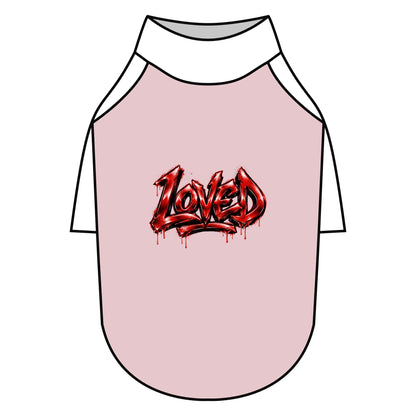 Loved Gothic Red Graphic Pet Raglan T-Shirt