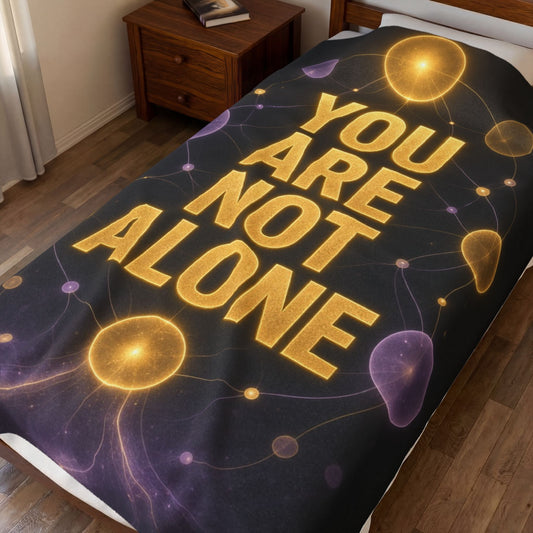You Are Not Alone Velveteen Plush Blanket – Comforting Inspirational Throw