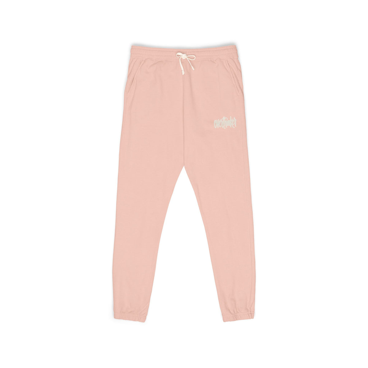 Ember Script Sweatpants — Garment-Dyed Fleece Joggers with "overthinker" Script