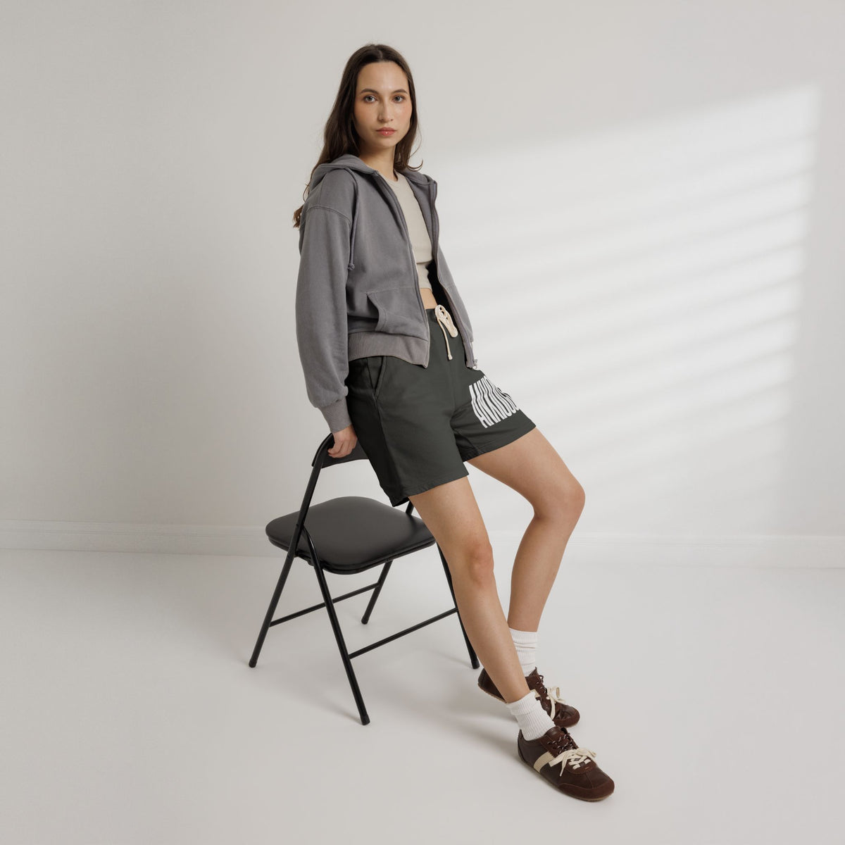 Anxious Graphic Sweat Shorts — Lightweight Garment-Dyed Fleece