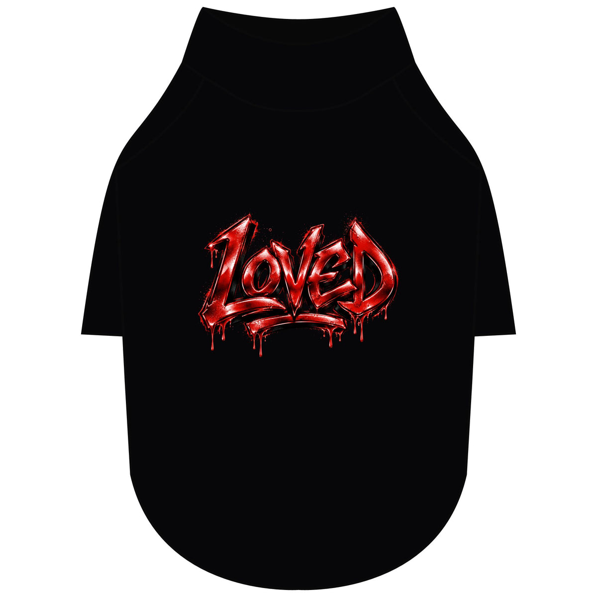 Loved Gothic Red Graphic Pet Raglan T-Shirt