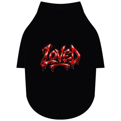 Loved Gothic Red Graphic Pet Raglan T-Shirt