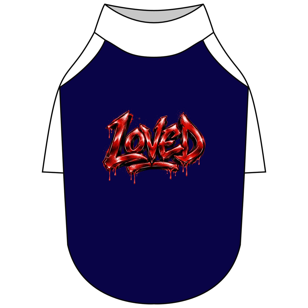 Loved Gothic Red Graphic Pet Raglan T-Shirt