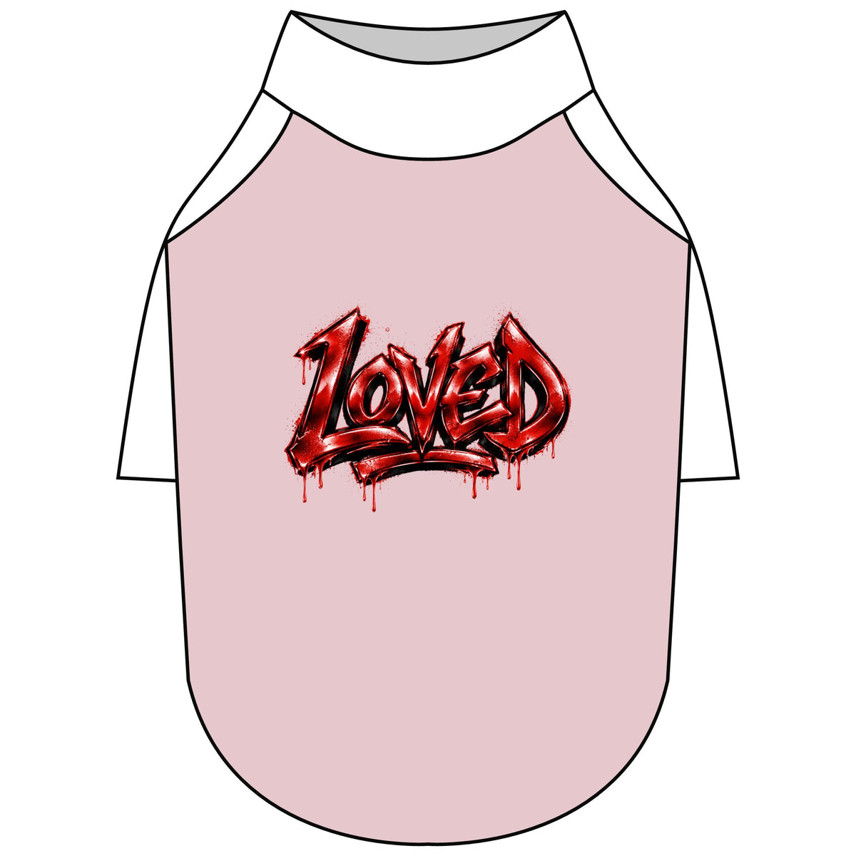 Loved Gothic Red Graphic Pet Raglan T-Shirt