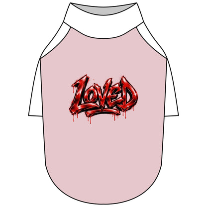 Loved Gothic Red Graphic Pet Raglan T-Shirt