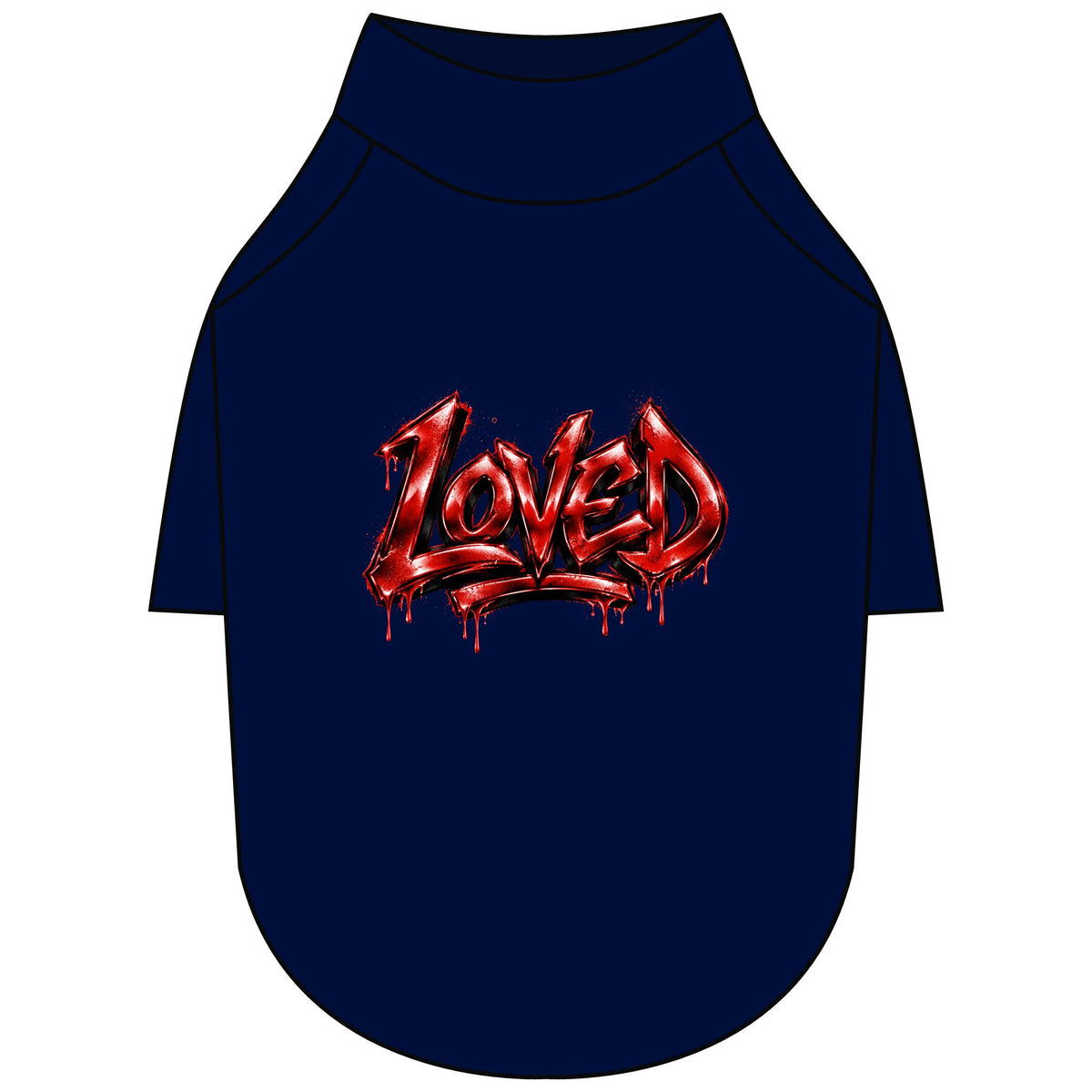 Loved Gothic Red Graphic Pet Raglan T-Shirt