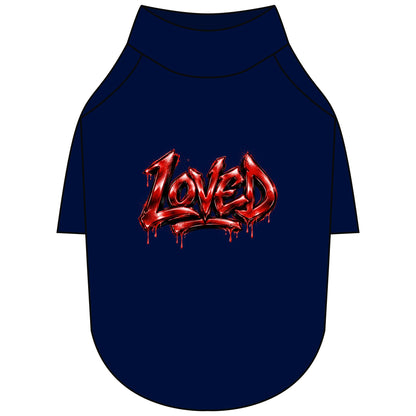 Loved Gothic Red Graphic Pet Raglan T-Shirt