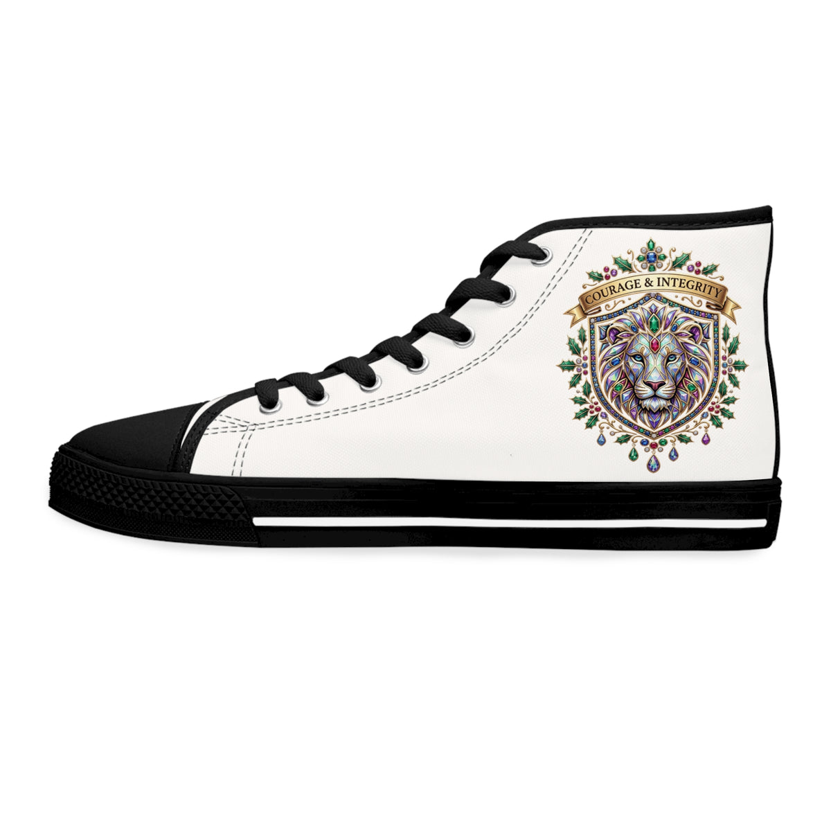 Women's High Top Sneakers — Floral Mandala Canvas Shoes