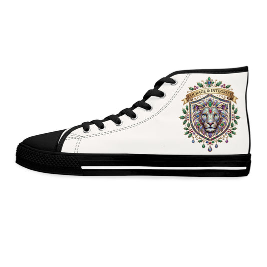 Women's High Top Sneakers — Floral Mandala Canvas Shoes