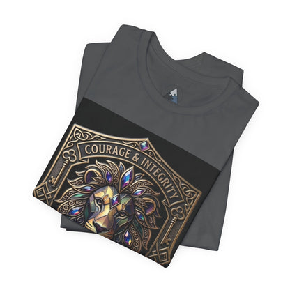 Courage & Integrity T-Shirt – Lion Crest Recovery Graphic Tee