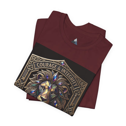 Courage & Integrity T-Shirt – Lion Crest Recovery Graphic Tee