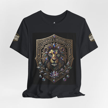 Courage & Integrity T-Shirt – Lion Crest Recovery Graphic Tee