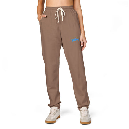 Resilient Script Wave Sweatpants — Garment-Dyed Fleece Joggers
