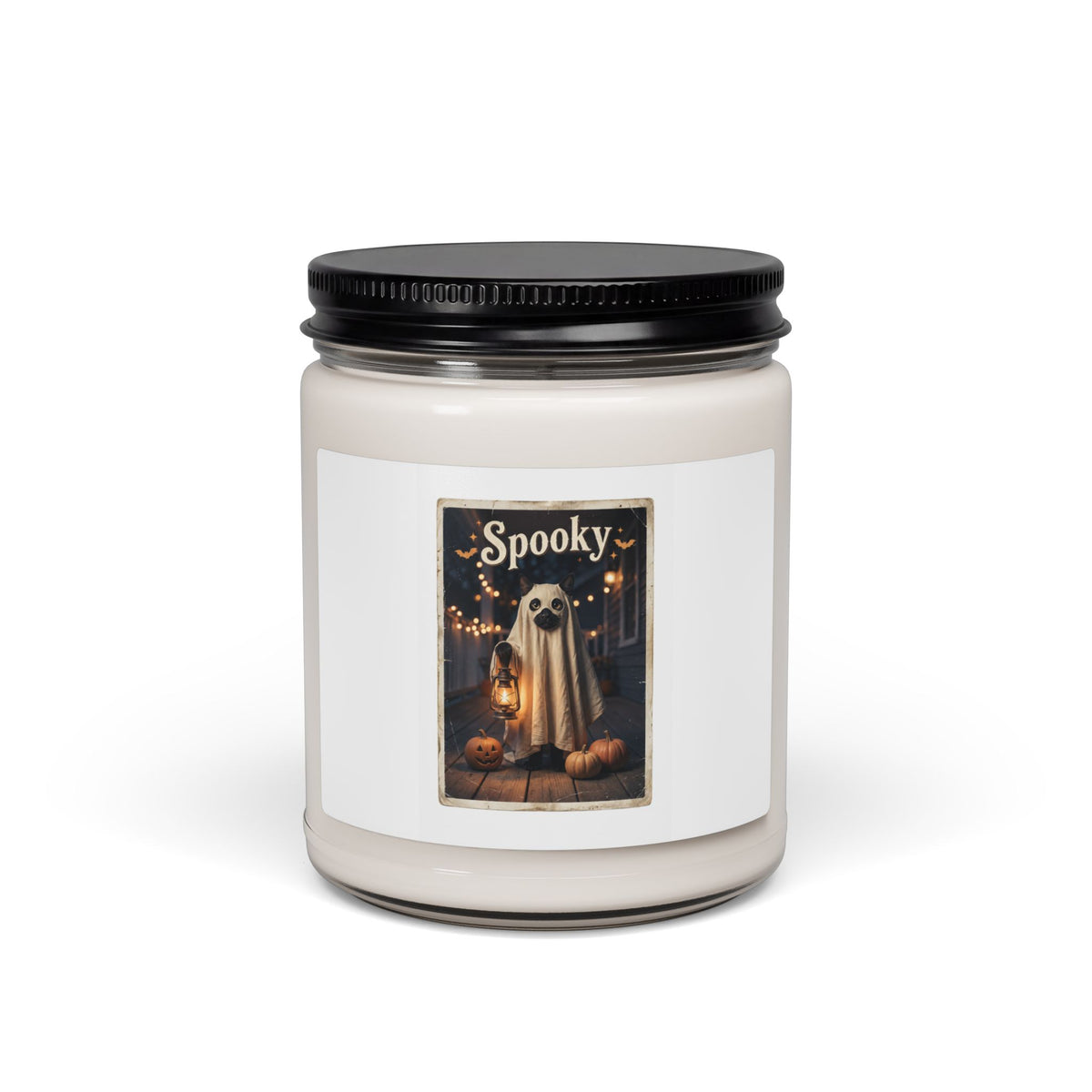 Spooky Ghost Pug Candle | Soy Candle, Halloween Decor