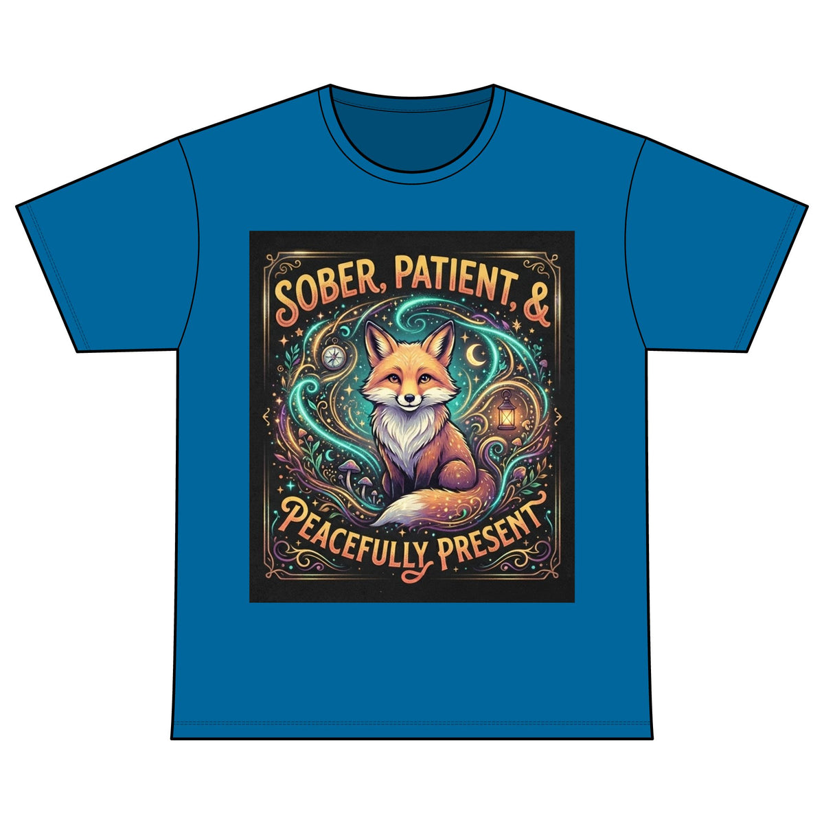 Recovery Warriors T-Shirt — "Sober, Patient & Peacefully Present" Fox Design