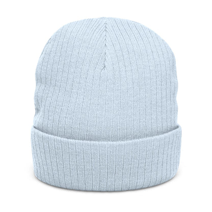 Ribbed Knit Beanie with “Awfully Pretty” Embroidery