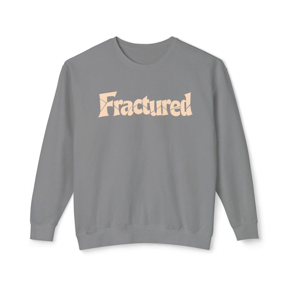 Fractured Graphic Sweatshirt — Pastel Peach Lightweight Crewneck