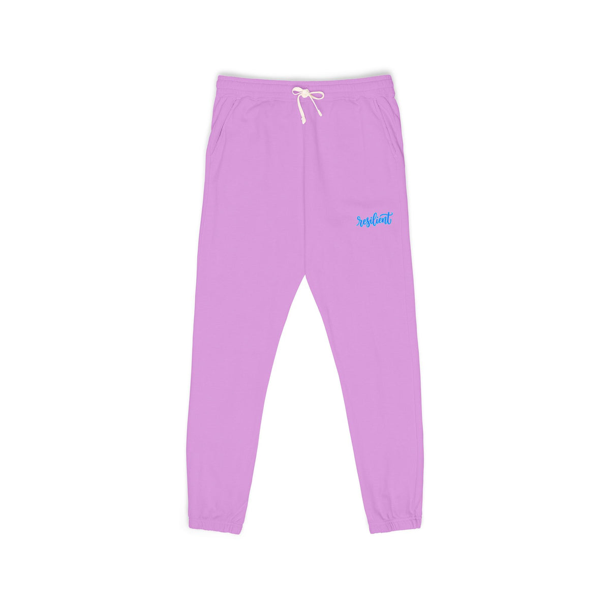 Resilient Script Wave Sweatpants — Garment-Dyed Fleece Joggers