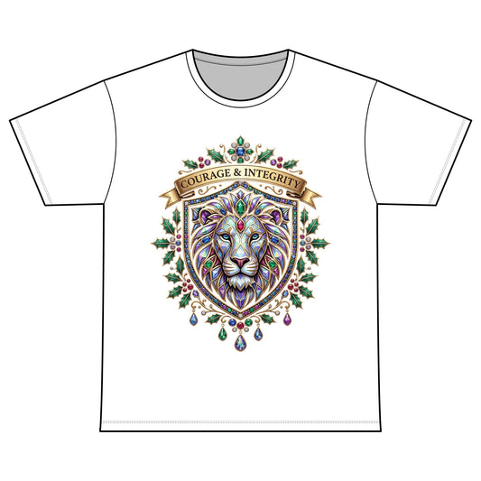 Courage & Integrity Lion T-Shirt — Recovery Warriors Graphic Tee