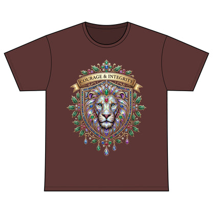 Courage & Integrity Lion T-Shirt — Recovery Warriors Graphic Tee