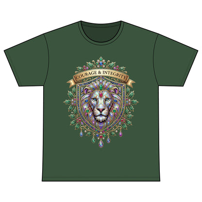 Courage & Integrity Lion T-Shirt — Recovery Warriors Graphic Tee