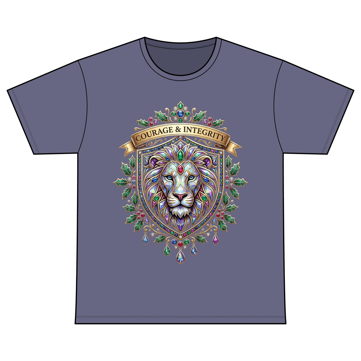 Courage & Integrity Lion T-Shirt — Recovery Warriors Graphic Tee