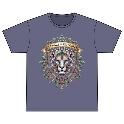 Courage & Integrity Lion T-Shirt — Recovery Warriors Graphic Tee