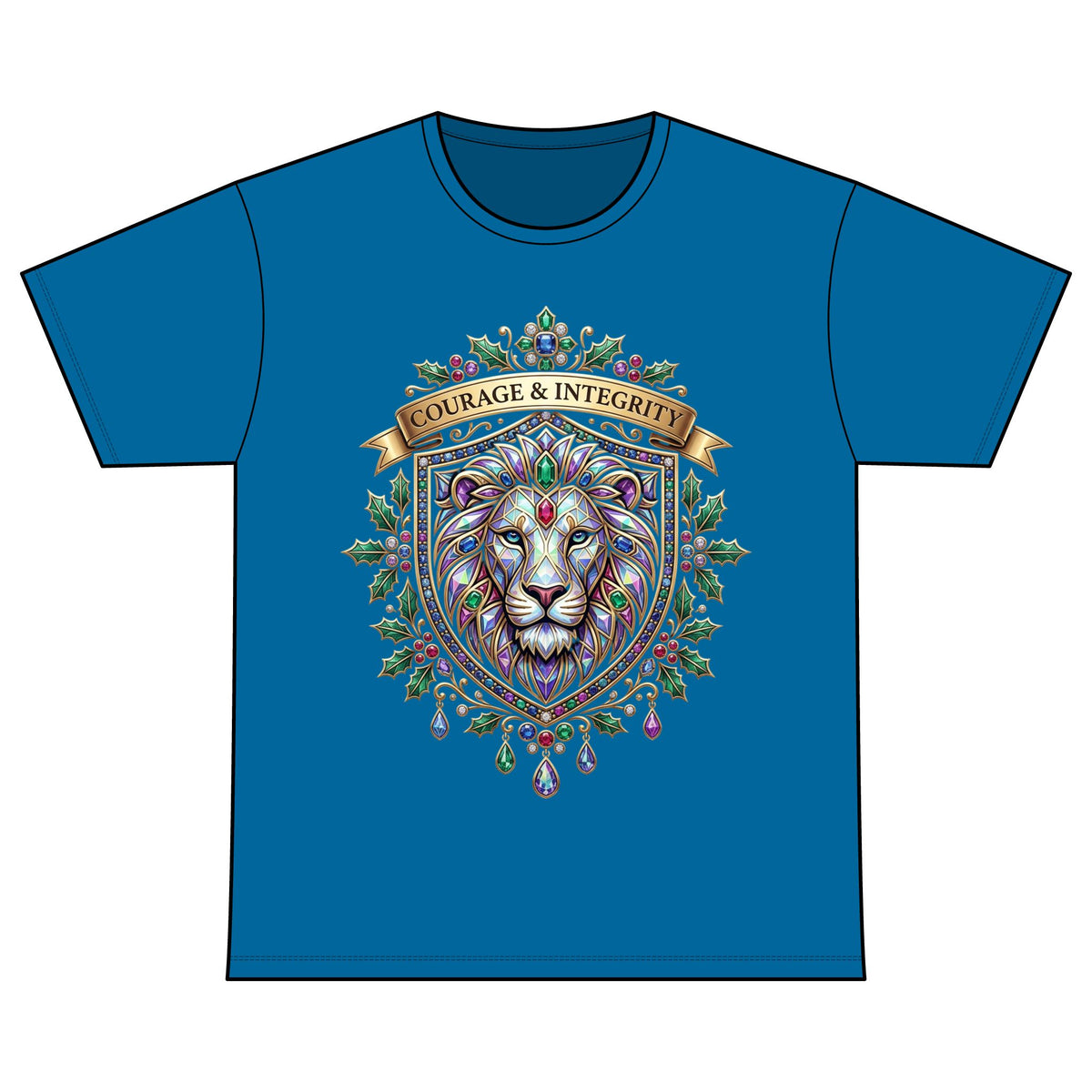 Courage & Integrity Lion T-Shirt — Recovery Warriors Graphic Tee